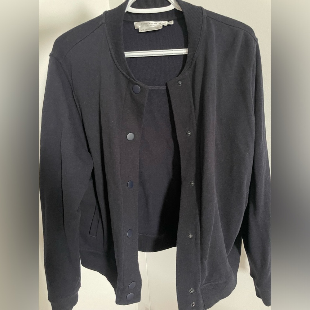 Simons Organic Cotton Bomber Jacket Navy, Size L
